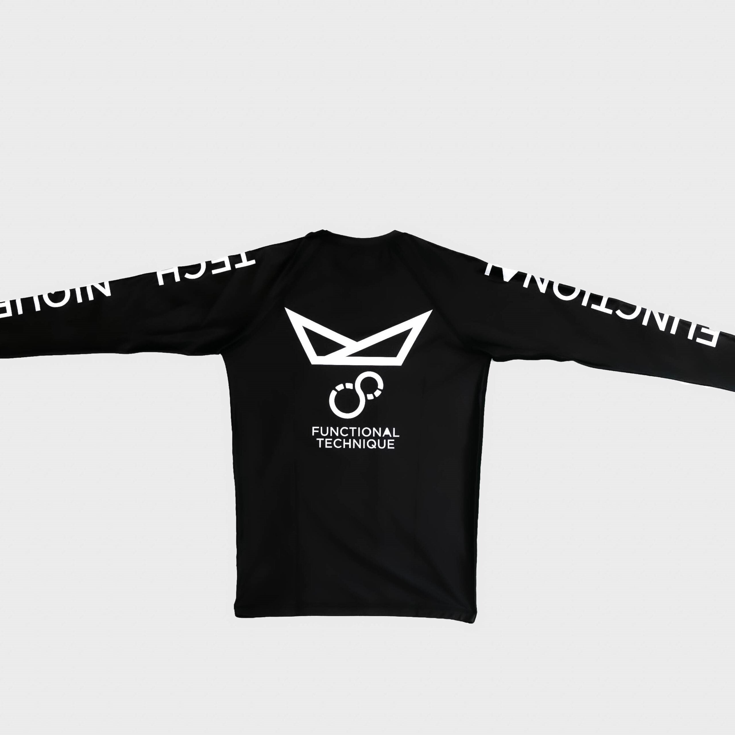 Black Long Sleeve Rash Guard for Brazilian Jiu Jitsu - Men's Front View