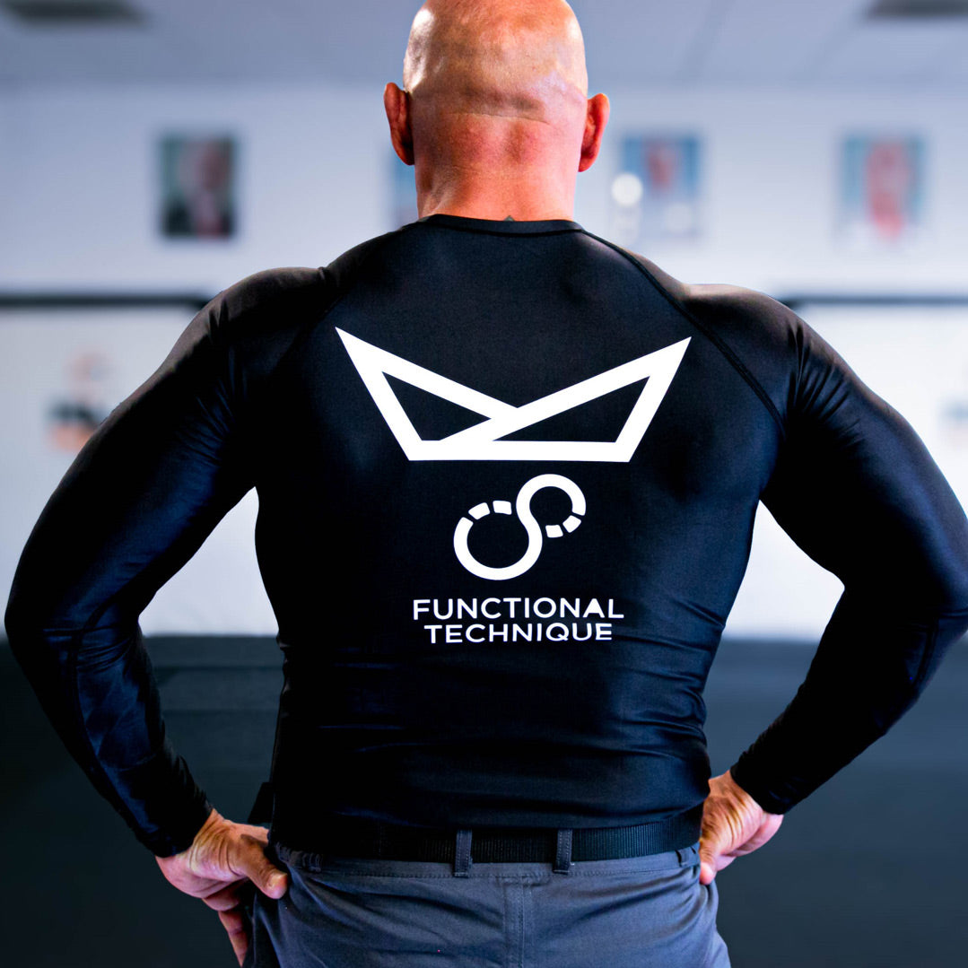 Black Long Sleeve Rash Guard for Brazilian Jiu Jitsu - Men's Front View