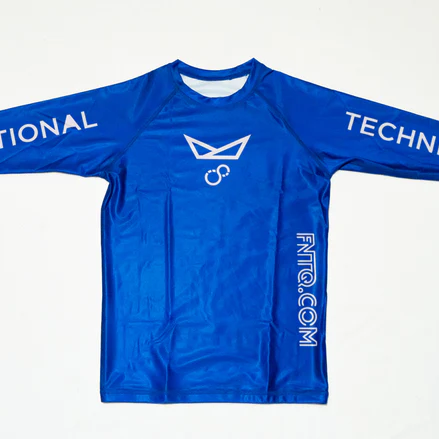 Blue Long Sleeve Rash Guard for Men - Front View